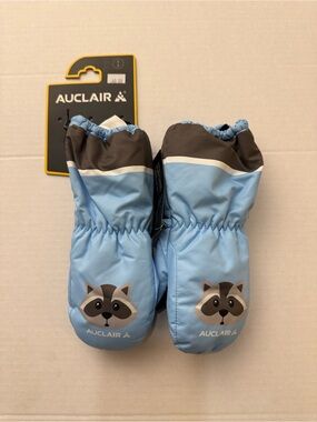 NWT Auclair Kids Mittens Gloves Size 2/3 – Blue Raccoon Winter Mitts